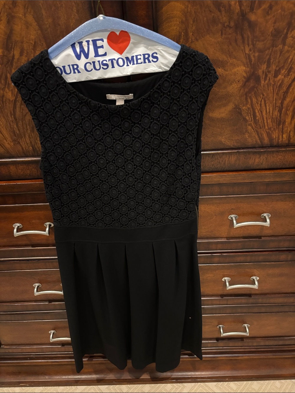 Banana Republic Classic Black Lace Fit & Flare Dress